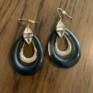 Alexis Bittar black lucite diamond dust earrings